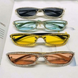 Rimless Diamond Sunglasses Vintage Rimless Eyeglasses - Green - CL198G7NLM7 $15.09