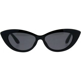 Cat Eye Womens Mod Retro Goth Plastic Cat Eye Minimal Sunglasses - All Black - CM18CMR4UY8 $9.45