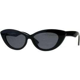 Cat Eye Womens Mod Retro Goth Plastic Cat Eye Minimal Sunglasses - All Black - CM18CMR4UY8 $9.45