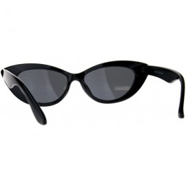 Cat Eye Womens Mod Retro Goth Plastic Cat Eye Minimal Sunglasses - All Black - CM18CMR4UY8 $9.45