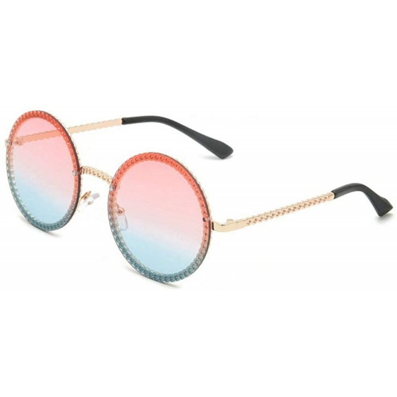 Round New modern retro round rope design trend street shooting ocean piece sunglasses - Pink&blue - C418LXU2SNT $13.07