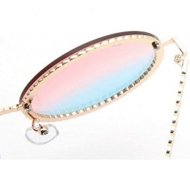 Round New modern retro round rope design trend street shooting ocean piece sunglasses - Pink&blue - C418LXU2SNT $13.07