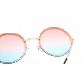 Round New modern retro round rope design trend street shooting ocean piece sunglasses - Pink&blue - C418LXU2SNT $13.07