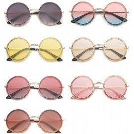 Round New modern retro round rope design trend street shooting ocean piece sunglasses - Pink&blue - C418LXU2SNT $13.07