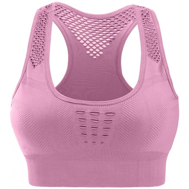 Sport Air Permeable Cooling Summer Sport Yoga Wireless Bra - D-pink - C718UD5SHX7 $15.27