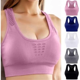 Sport Air Permeable Cooling Summer Sport Yoga Wireless Bra - D-pink - C718UD5SHX7 $15.27