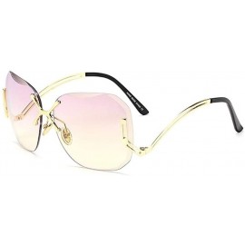 Square New Arrive Fashion Square Rimless Sunglasses Women Vintage Brand Designer Coating Sun Glasses UV400 - CO199Q5KL72 $10.78