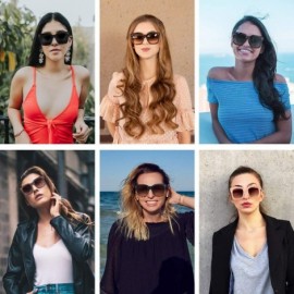 Square Classic Square Oversized Sunglasses for Women Men Vintage Shades UV400 - C4 Black Frame - C6198DOOXRD $12.87