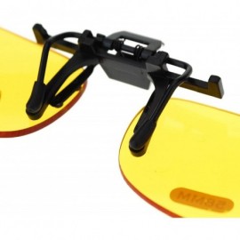 Rectangular Unisex Retro 34mm x 58mm Clip On Night Driving Yellow Lens Sunglasses Black - C111TOO761B $11.24