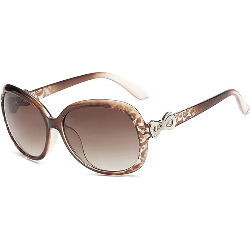 Oversized Vintage Infinity Sunglasses for Women Plate Resin UV 400 Protection Sunglasses - Brown a - CD18SAS2TZ2 $13.53