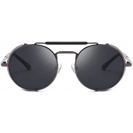 Round Steampunk Sunglasses for Men Women-Classic Round Style-UV Protection 8086 - Gun - CT19037LK4H $11.87