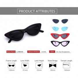 Goggle Retro Narrow Cat Eye Sunglasses Vintage Clout Goggles for women UV400 M97 - (2 Pack) Red Black/All Grey - C118N03L3XY ...