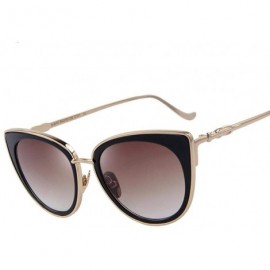 Aviator Fashion Women Cat Eye Sunglasses Alloy Frame Brand Designer Sunglasses C03 Pink - C03 Pink - CE18XE0O694 $9.93