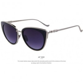 Aviator Fashion Women Cat Eye Sunglasses Alloy Frame Brand Designer Sunglasses C03 Pink - C03 Pink - CE18XE0O694 $9.93