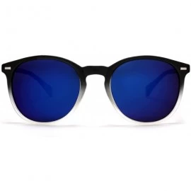 Round Polarized Round Verona Horned Rim Sunglasses - Matte Black - C0182SSIEMO $13.46