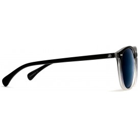 Round Polarized Round Verona Horned Rim Sunglasses - Matte Black - C0182SSIEMO $13.46