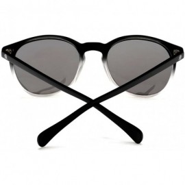 Round Polarized Round Verona Horned Rim Sunglasses - Matte Black - C0182SSIEMO $13.46