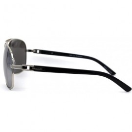 Rectangular Mens Shield Wise Man Mob Metal Rim Racer Sunglasses - Silver Mirror - CO197UY8WII $7.98