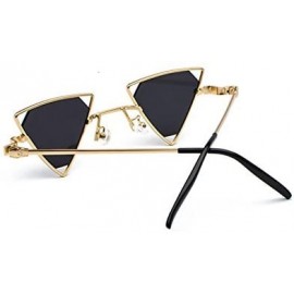 Rimless Vintage Punk Triangle Sunglasses Women Men Metal Frame Black Red Yellow Pink Sun Glasses Retro Shades - C718Y8GXR5A $...