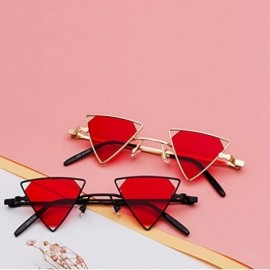 Rimless Vintage Punk Triangle Sunglasses Women Men Metal Frame Black Red Yellow Pink Sun Glasses Retro Shades - C718Y8GXR5A $...