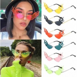 Square Unisex Sunglasses - Flame Shape Fashion Irregular Man Women Sunglasses Novelty Glasses Shades Retro Eyewear - CF196SCX...