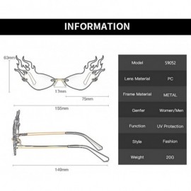 Square Unisex Sunglasses - Flame Shape Fashion Irregular Man Women Sunglasses Novelty Glasses Shades Retro Eyewear - CF196SCX...