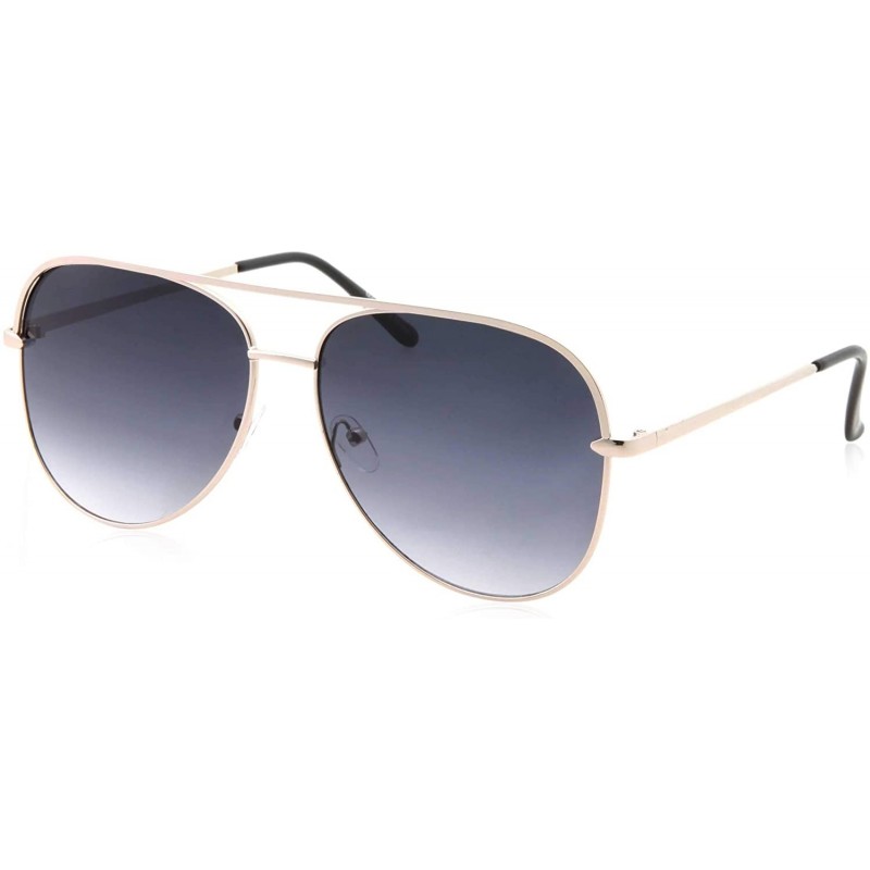 Aviator Classic Metal Frame Pilot Style Sunglasses - Silver Black - C418M6CWUME $11.84