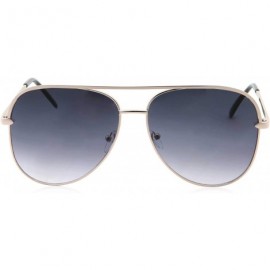 Aviator Classic Metal Frame Pilot Style Sunglasses - Silver Black - C418M6CWUME $11.84