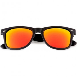 Rectangular Classic Polarized Sunglasses - Matte Black - Revo Red - C01960T8KU9 $11.29