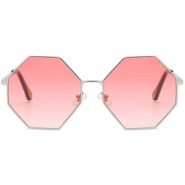 Oversized Women Oversized Polygon Sunglasses Sun Glasses Vintage Fashion Female Metal Frame Square Eyewear - CK19034RN9Q $15.80