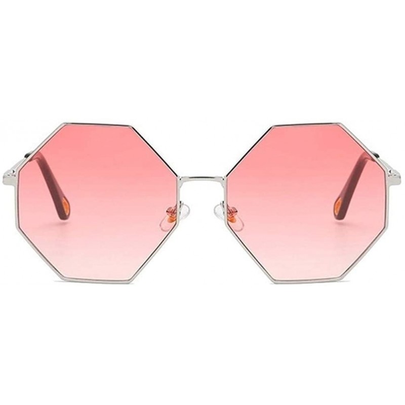 Oversized Women Oversized Polygon Sunglasses Sun Glasses Vintage Fashion Female Metal Frame Square Eyewear - CK19034RN9Q $15.80