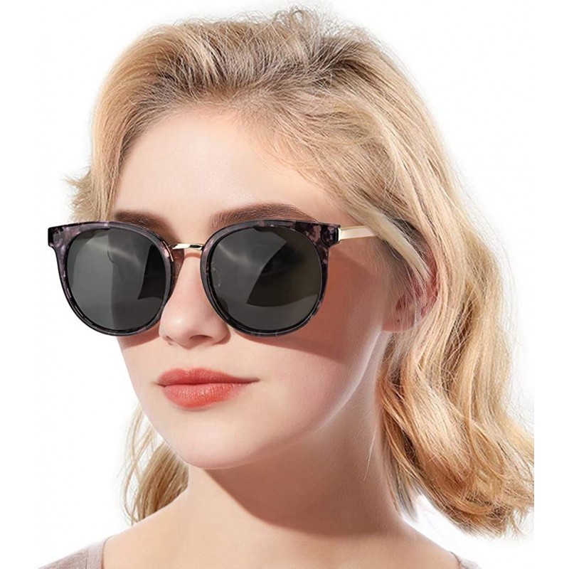 Oversized Polarized Mirrored Sunglasses for Women Oversized Round Frame UV400 Protection Lens - C818RIW69MG $14.28