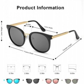 Oversized Polarized Mirrored Sunglasses for Women Oversized Round Frame UV400 Protection Lens - C818RIW69MG $14.28