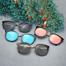 Oversized Polarized Mirrored Sunglasses for Women Oversized Round Frame UV400 Protection Lens - C818RIW69MG $14.28