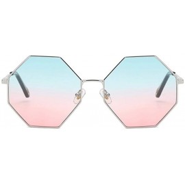 Oversized Women Oversized Polygon Sunglasses Sun Glasses Vintage Fashion Female Metal Frame Square Eyewear - CK19034RN9Q $15.80