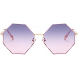 Oversized Women Oversized Polygon Sunglasses Sun Glasses Vintage Fashion Female Metal Frame Square Eyewear - CK19034RN9Q $15.80