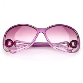 Oval Women Fashion Oval Shape UV400 Framed Sunglasses Sunglasses - Light Purple - CN195NCKODL $17.60