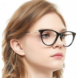 Oval Women Casual Eyewear Frames Non-prescription Clear Lens Eyeglasses - A-black/Brown - CR18EWWTNZK $16.53