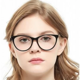 Oval Women Casual Eyewear Frames Non-prescription Clear Lens Eyeglasses - A-black/Brown - CR18EWWTNZK $16.53