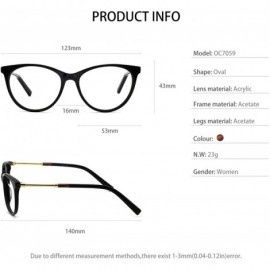 Oval Women Casual Eyewear Frames Non-prescription Clear Lens Eyeglasses - A-black/Brown - CR18EWWTNZK $16.53