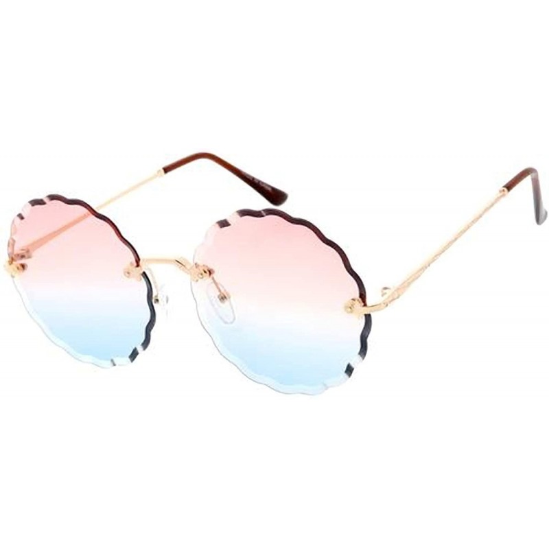 Oversized Candy Lens 80s Aviator Fashion Round Frame Sunglasses Ver 2.0 - Pink - C618U9KX3Z7 $11.83