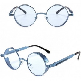 Aviator Retro Round - Framed with Metal Spring Prince Mirror Men's Sunglasses - 20 - CJ198S8M5L2 $27.60