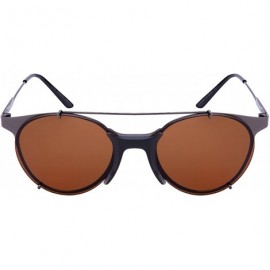 Oval Modern Metal Oval Top Bar Sunnies w/Color Mirror Lens 541066-REV - Matte Gunmetal - CQ12O1OMCWX $11.36