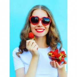 Rimless 12 Pieces Neon Colors Heart Shape Sunglasses for Women Party Favors and Festival - Red - CV18OAC27K5 $19.99