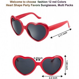 Rimless 12 Pieces Neon Colors Heart Shape Sunglasses for Women Party Favors and Festival - Red - CV18OAC27K5 $19.99