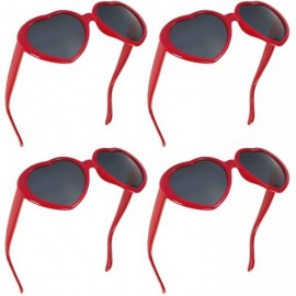 Rimless 12 Pieces Neon Colors Heart Shape Sunglasses for Women Party Favors and Festival - Red - CV18OAC27K5 $19.99