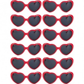 Rimless 12 Pieces Neon Colors Heart Shape Sunglasses for Women Party Favors and Festival - Red - CV18OAC27K5 $19.99