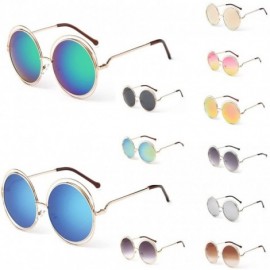 Aviator Sunglasses for Women Men Polarized Vintage Round Classic Retro Fashion Sun Glasses Aviator Mirrored uv Protection - C...