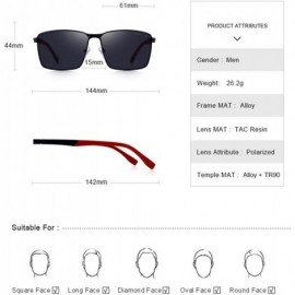 Aviator DESIGN Men Classic Rectangle Sunglasses HD Polarized Sun Glasses For C01 Black - C01 Black - C518XDWX7Z8 $21.02