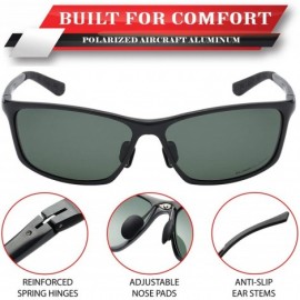 Sport Polarized Aircraft Al-Mg Driving Sport Fishing Sunglasses For Women Men - Matte Black - Polarized Olive - CM18HWS4HIK $...